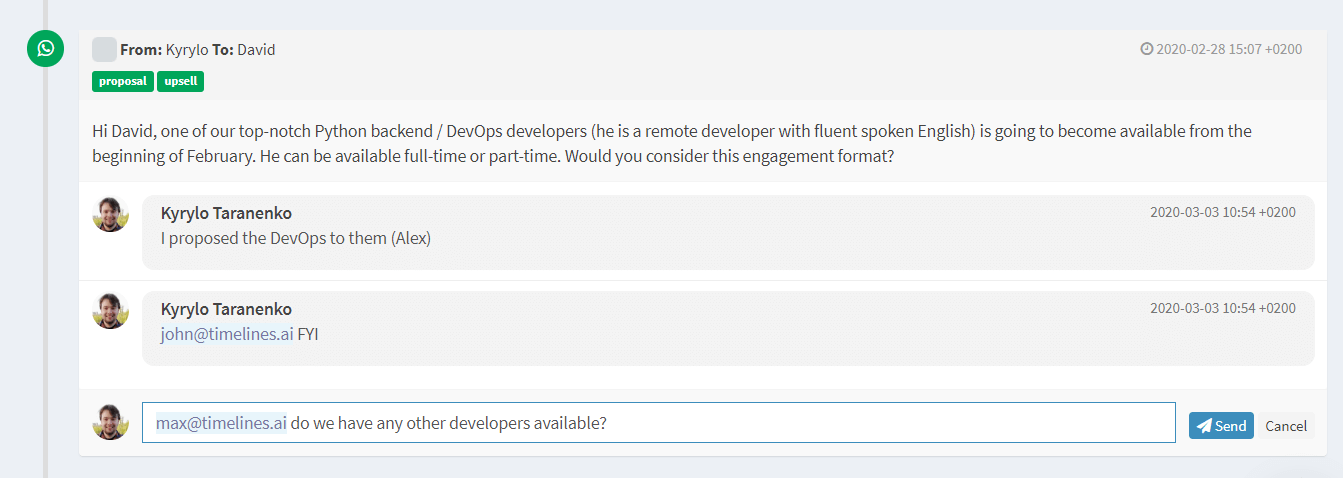 Collaborate on your work with clients with the rest of your team