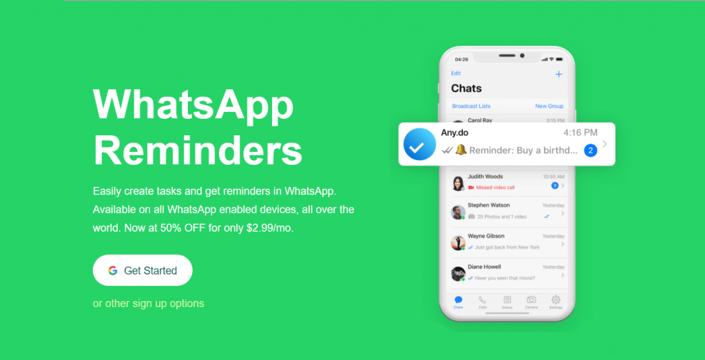 Whatsapp Reminders Any.do 