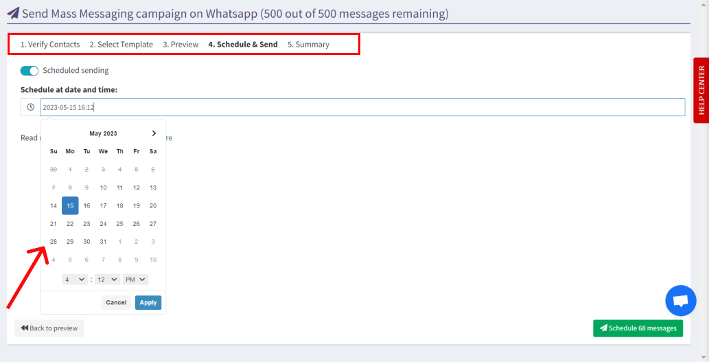 scheduling for article