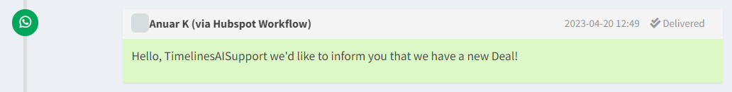 HubSpot Workflows. Send a WhatsApp Message 5