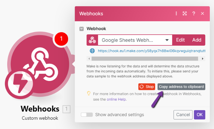 Make Integration 1. Google Sheets and WhatsApp 2