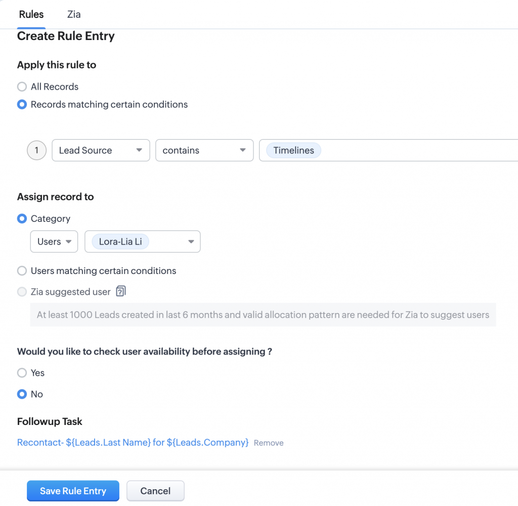 TimelinesAI: WhatsApp integration with Zoho Assignment rules TimelinesAI: WhatsApp integration with Zoho Assignment rules