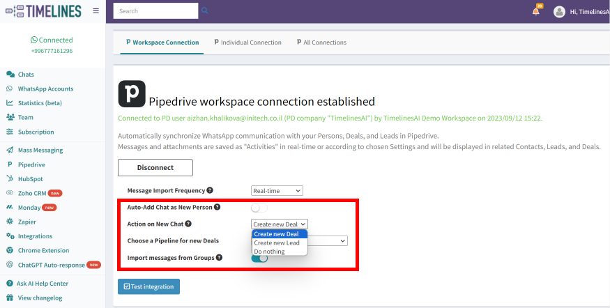 create new leads in pipedrive