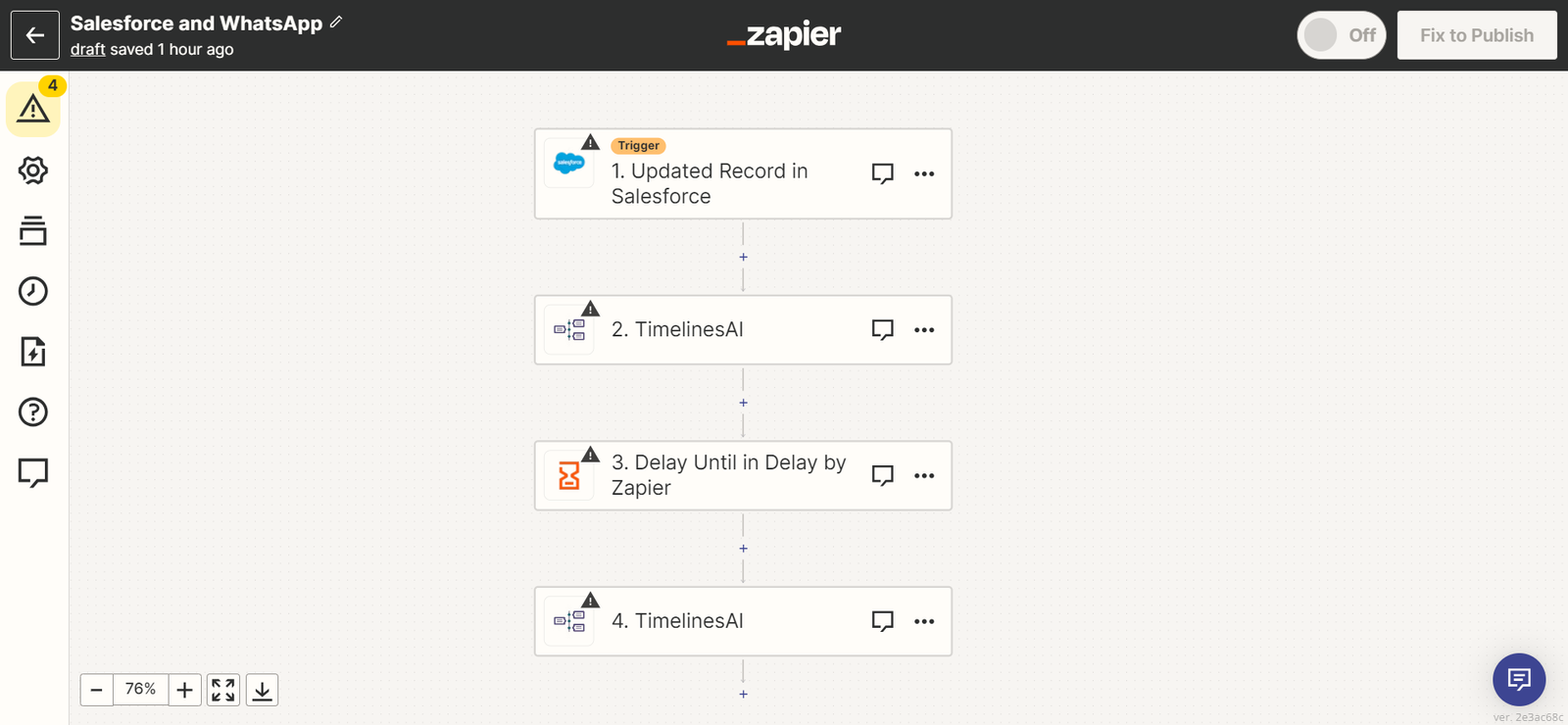 WhatsApp sequence messages via Zapier